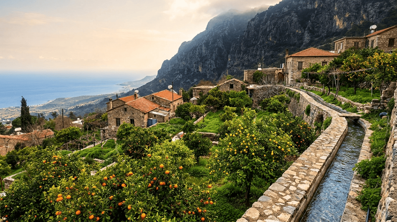 Lapta green seaside village near Kyrenia, North Cyprus