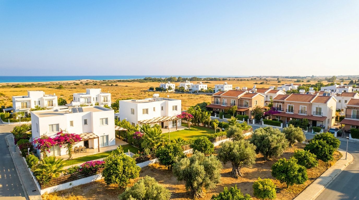 Modern villas near Famagusta in Yeni Bogazici, North Cyprus