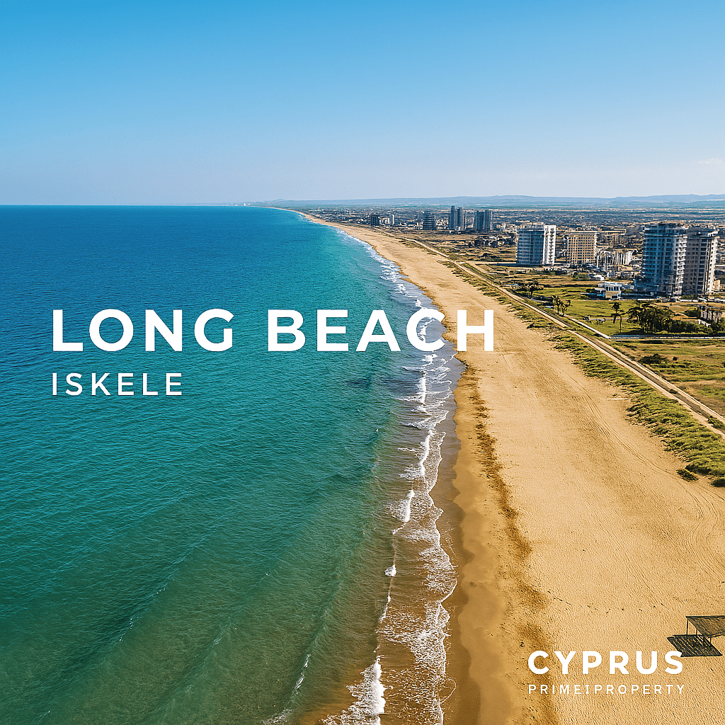 Long Beach golden sand and resort apartments in Iskele, North Cyprus — top area for holiday-let rental income